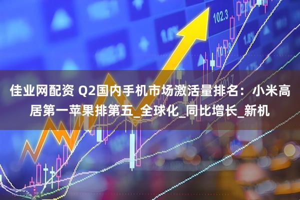 佳业网配资 Q2国内手机市场激活量排名：小米高居第一苹果排第五_全球化_同比增长_新机