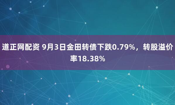 道正网配资 9月3日金田转债下跌0.79%，转股溢价率18.38%