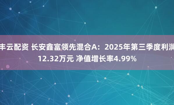 丰云配资 长安鑫富领先混合A：2025年第三季度利润12.32万元 净值增长率4.99%